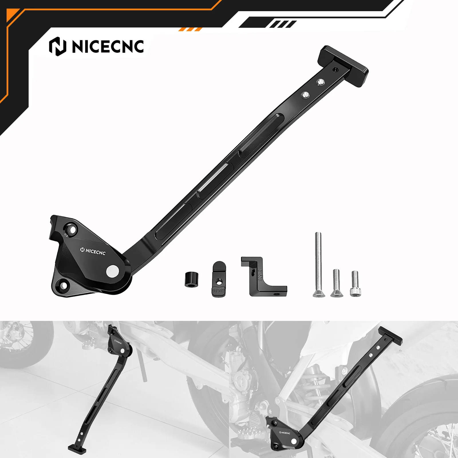 NICECNC For HUSQVARNA TC125 TC250 FC250 FC350 FC450 2017-2025 2024 TC150 TC300 2025 Adjustable Kickstand Aluminum Lowering Link