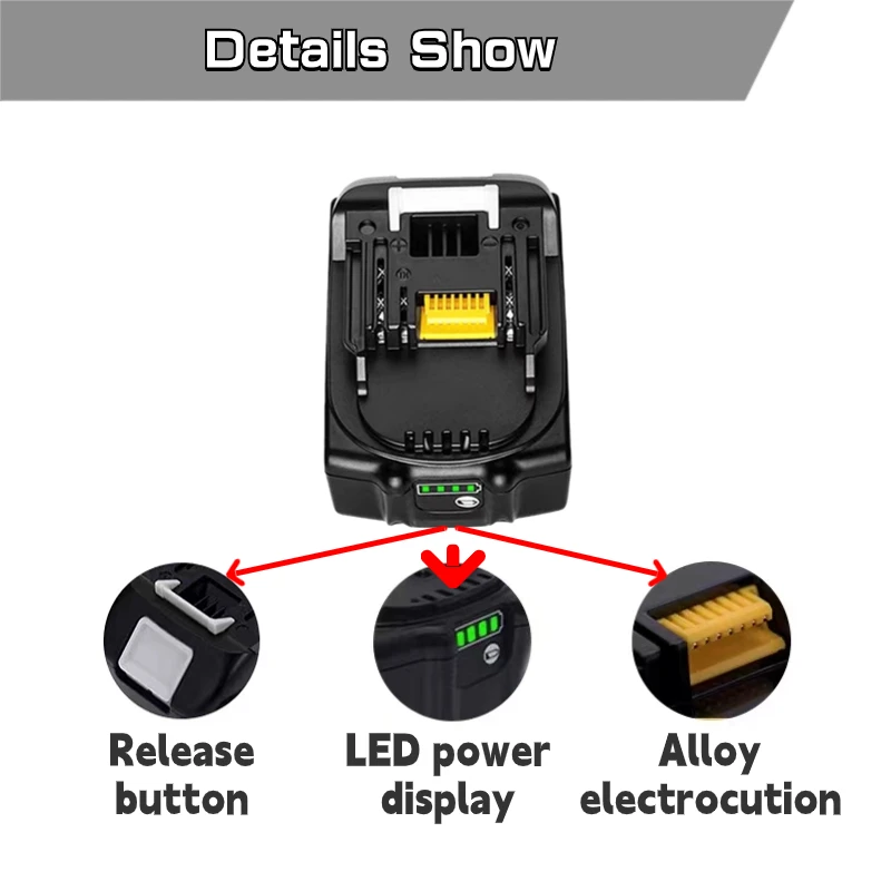 Special offer For Makita 18V battery  electric appliance 3Ah 6Ah 8Ah 12Ah BL1840 BL1850 BL1830 BL1860B LXT400 Rechargeable