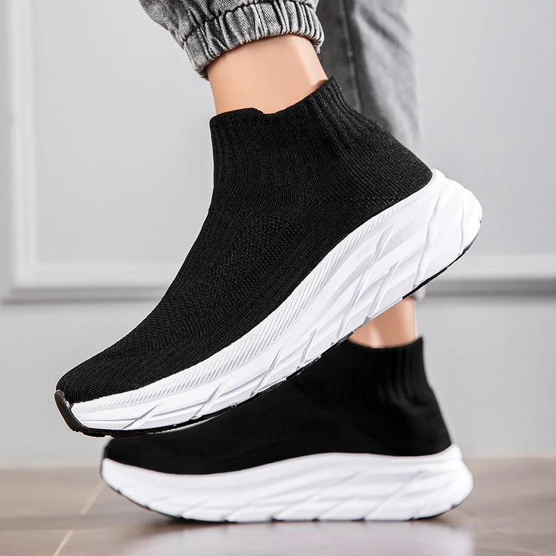 Loafers Sneakers Men Elevator Shoes Height Mesh Fashion Sports Plus Size 36-45