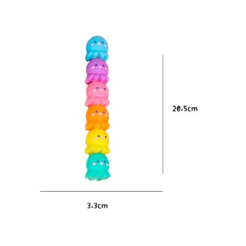 1pcs Creative Cute Cartoon Octopus 5Color Highlighter Silicone Small Dinosaur Building Block Graffiti pen Student Gift Office