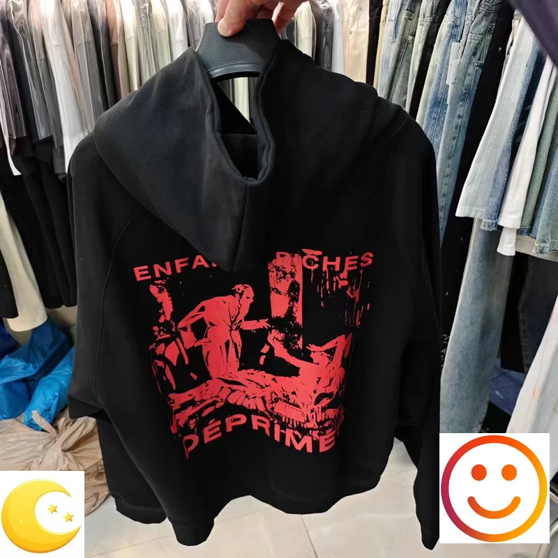 Fall Winter ERD Reject Violence Enfants Riches Deprimes Hoodie Men Women 1:1 High Quality Red Print Loose Sweatshirts Pullover