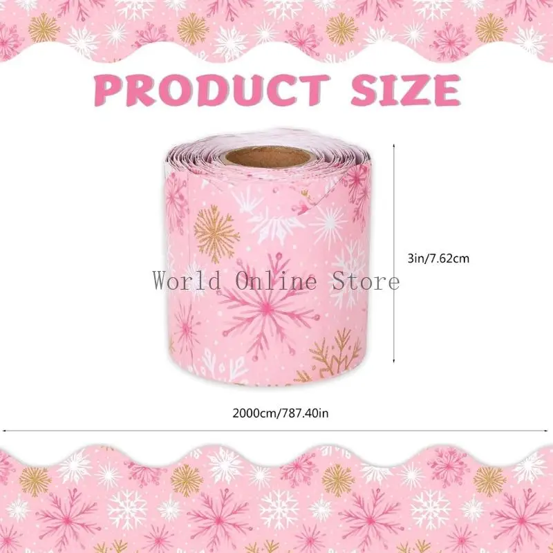 Snowflakes Border Trim Sticker Wall Sticker 65ft Bulletin Border Border Sticker for Bulletin Board Décoration vacances