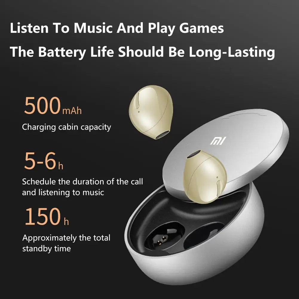 XIAOMI Mini Sleep Invisible Headset Ipx5 Waterproof Wireless Bluetooth Earphone Earbuds Noise Reduction Bluetooth 5.0 Headphones