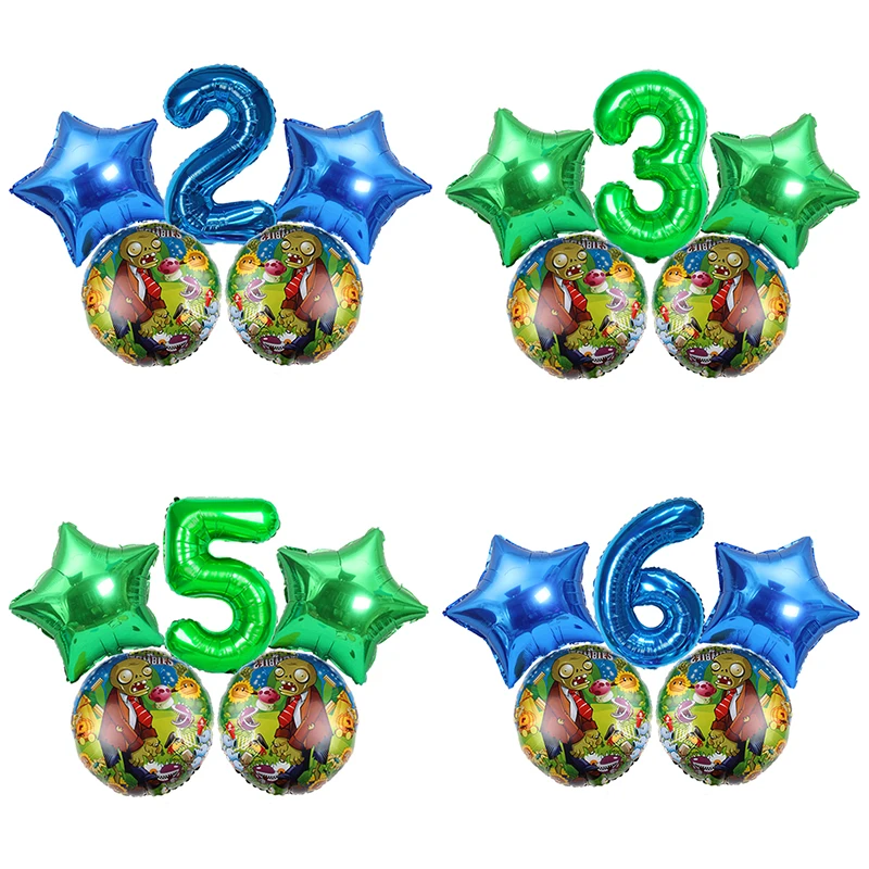 Plants Vs Zombies Luftballons Pvz Cartoon Spiel Kindergeburtstag Party Dekoration Aluminiumfolie Ballon Babyparty Event Dekor