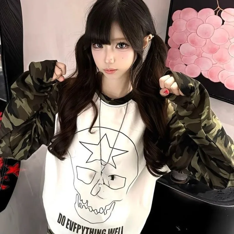 

Matakawa Y2k Clothes T Shirt for Women Japanese Style Harajuku Spring Autumn Ropa De Mujer Vintage Print Loose Camisetas