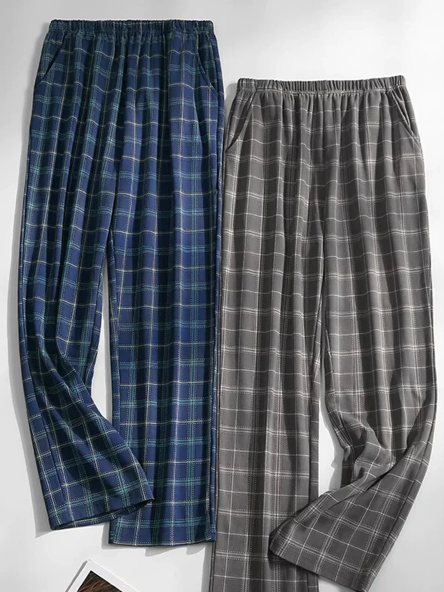 Men's Pajama Pants Spring and Autumn Thin Trousers Casual Summer Printed Large Size Loose Home Pants Can Be Worn Outside