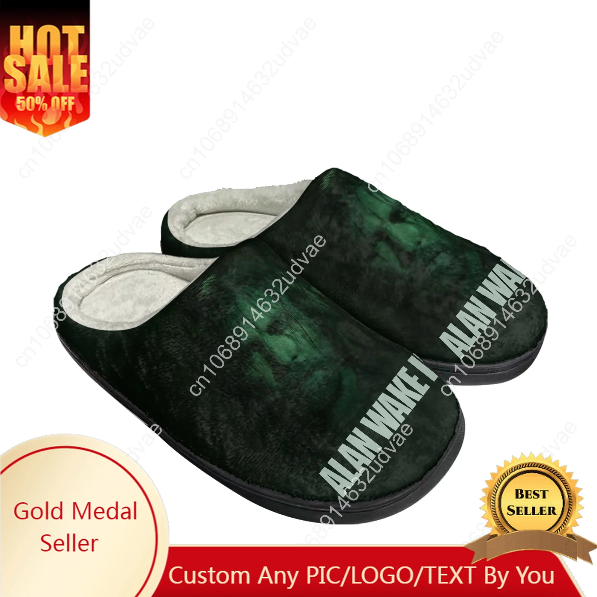 

Хлопковые тапочки Alan Wake 2, мужские и женские плюшевые повседневные теплые домашние тапочки для спальни, теплые домашние тапочки, обувь по индивидуальному заказу