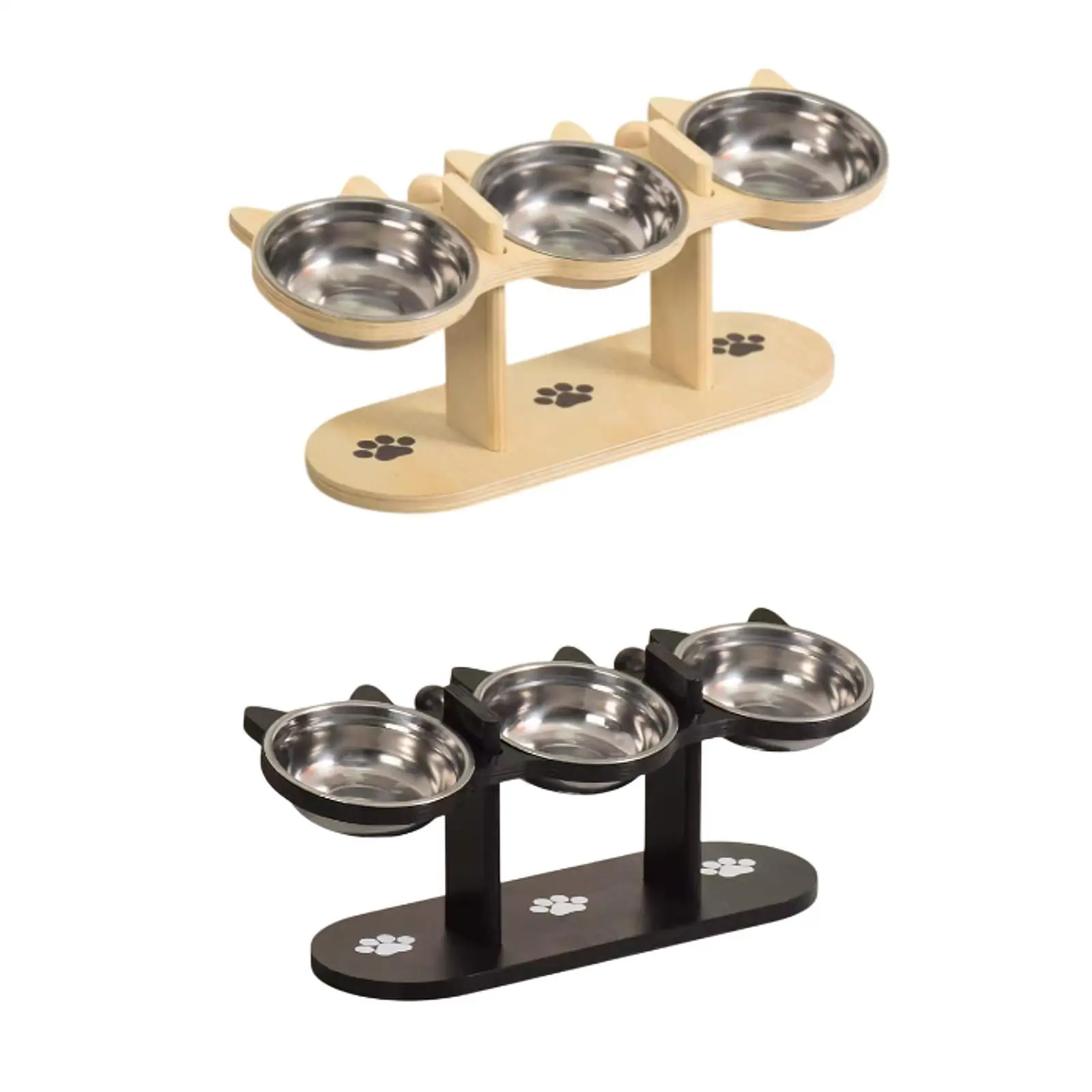 Comedero elevado madera para gato y perro pequeño – plato inoxidable - imagen 5