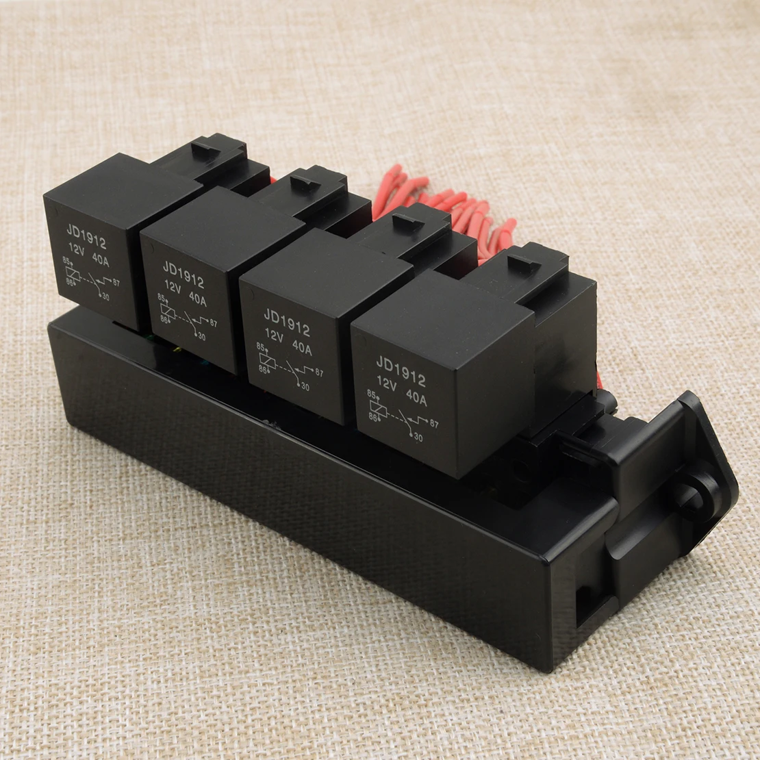 12V 40A 1.8W Automotive Car Boat 15-way Fuse Control Box Block Holder Relay Socket Wiring Harness Assembly