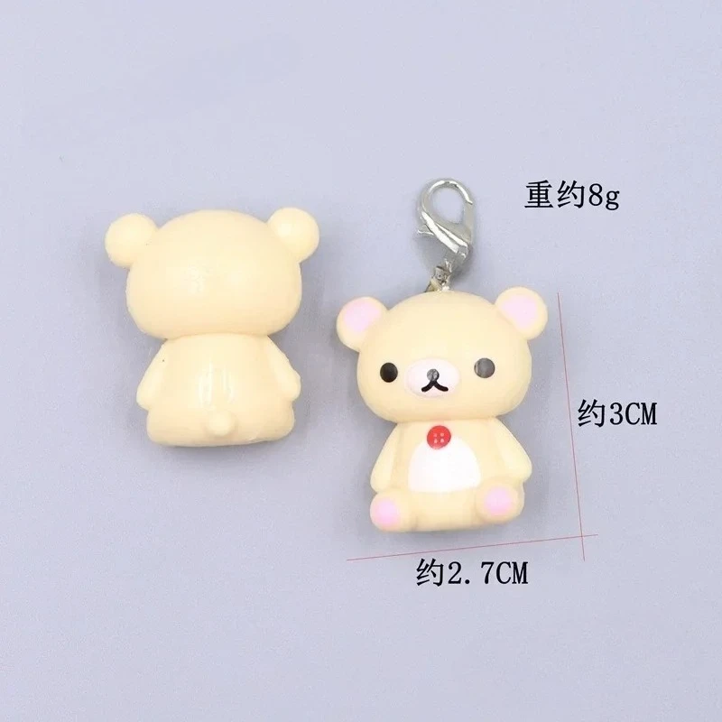 

new Kawaii Rilakkuma Easy Bear Keyrings Lazybear Doll Keychains Bag Clothing Puller Phone Rope Necklace Accessories Pendants