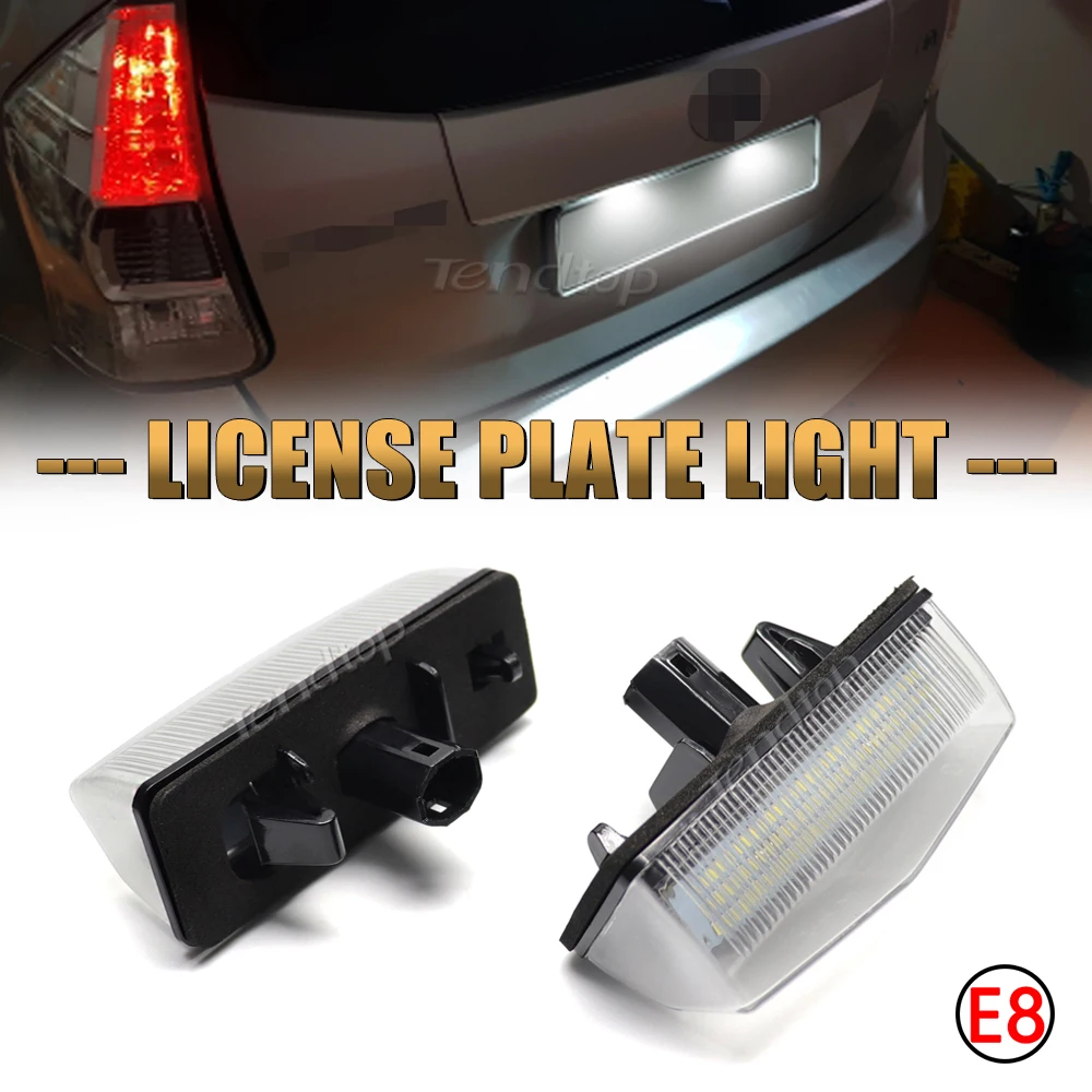 2Pcs White LED License Plate Light Lamp For Toyota Prius XW20 XW30 Prius Plus/V Venza Matrix RAV4 For Lexus CT200h Scion