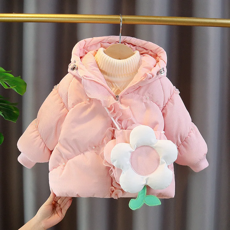 

Хлопковая одежда для девочек, пальто, утепленная зимняя хлопковая куртка, кавайная детская одежда, осенняя новая детская одежда для девочек, сохраняющая тепло