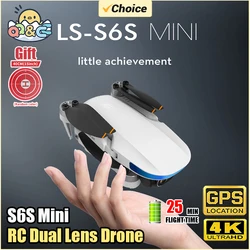 Mini Drone Brushless 4K S6S Dual Lens Aerial Photography Aircraft GPS Optical Flow Remote Control Airplane Outdoor Toys for Boys