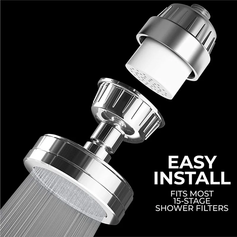 

SANQ 2X 15-ступенчатый фильтр для душа, картридж для очистки воды - смягчитель воды для душа - фторид, твердая вода, ржавчина