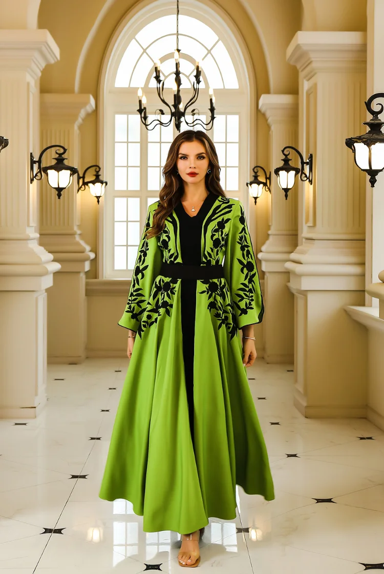 Moroccan Kaftan Abaya for Women Dress Embroidery Jalabiya Party Long Robe Dubai Vestidos Saudi Eid Muslim Ramadan Dresses