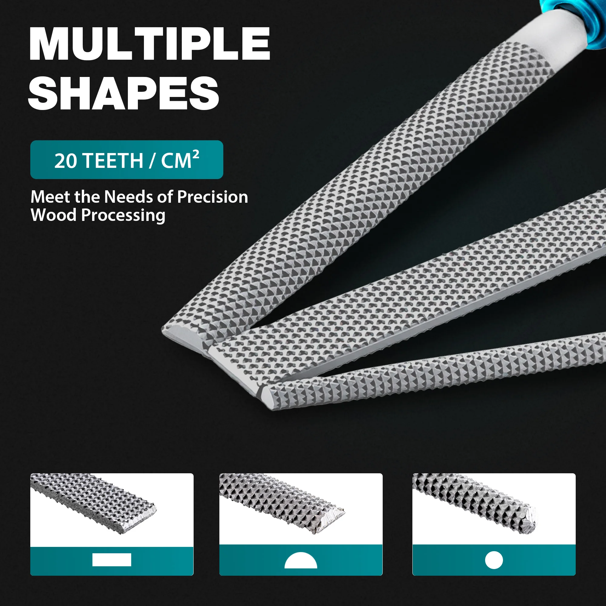 LIBRATON 3PCS Wood Rasp Set 8