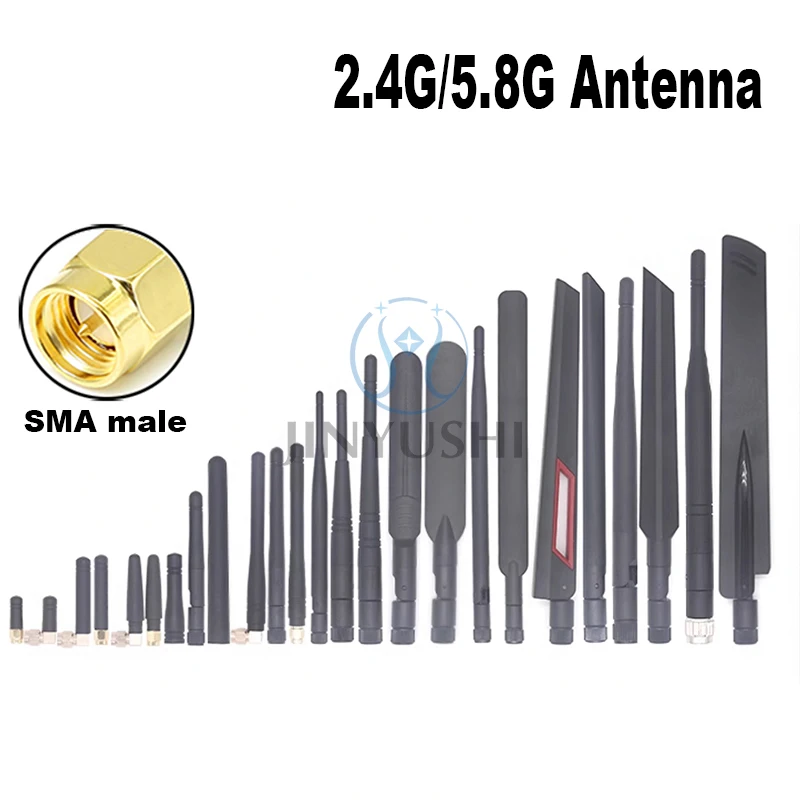 

4Pcs 2.4Ghz Antenna 2.4G 5.8G External WiFi Bluetooth Rubber Antenna High Gain SMA Male WLAN Router Signal Booster Amplifier