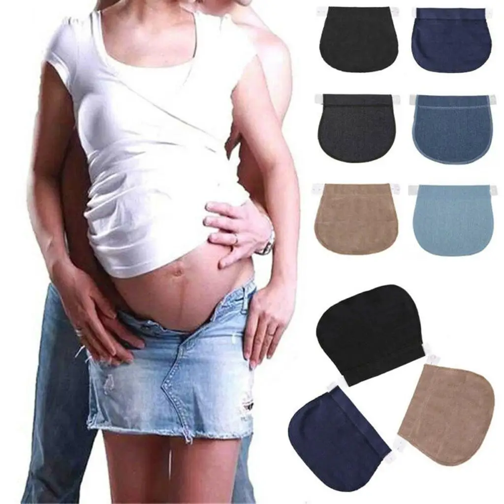 3Pc Maternity Pregnancy Waistband Belt Adjustable Elastic Waist Jeans Extender