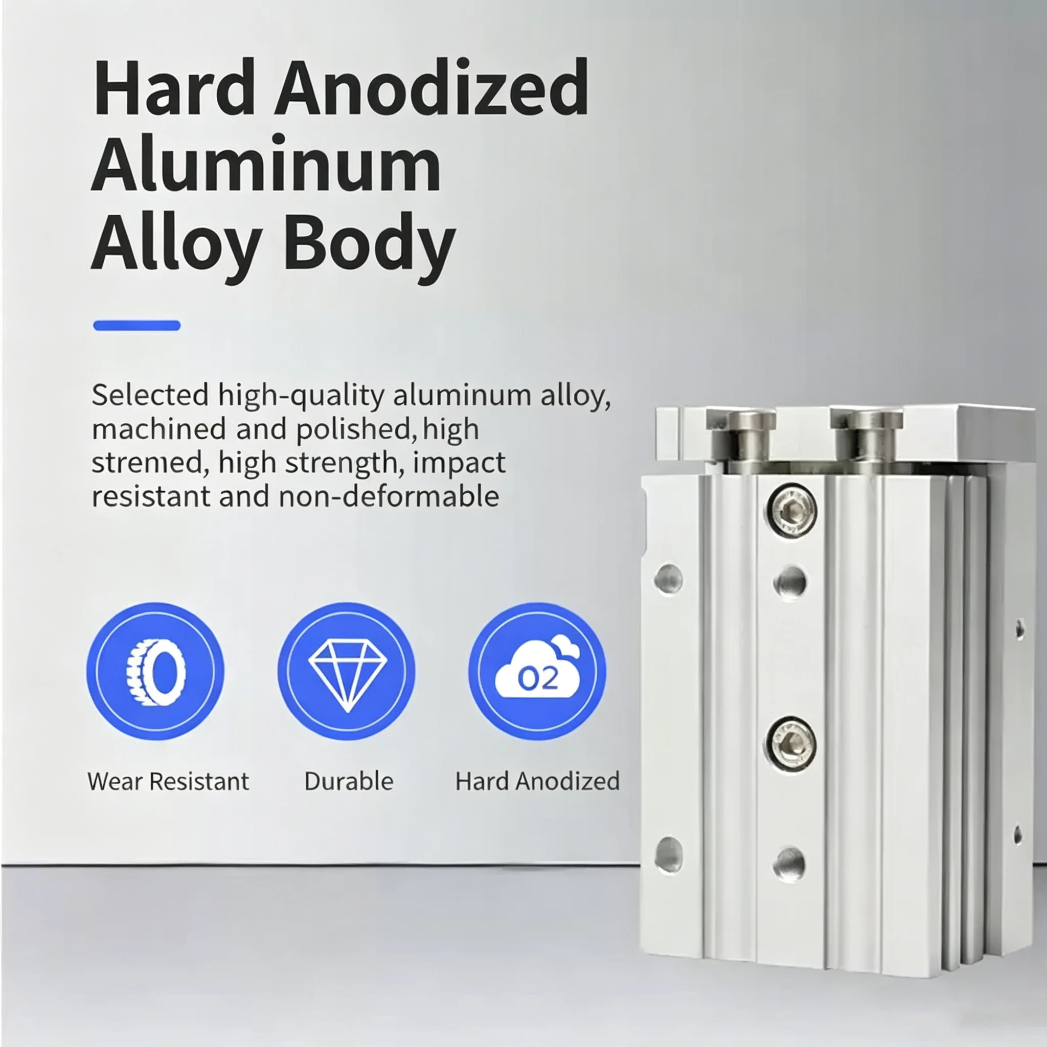 Pneumatic Rail Slide Table Air Cylinder for Automation MXS6 MXS8 MXS12 MXS16 MXS20 MXS25 Sizes 6mm to 25mm