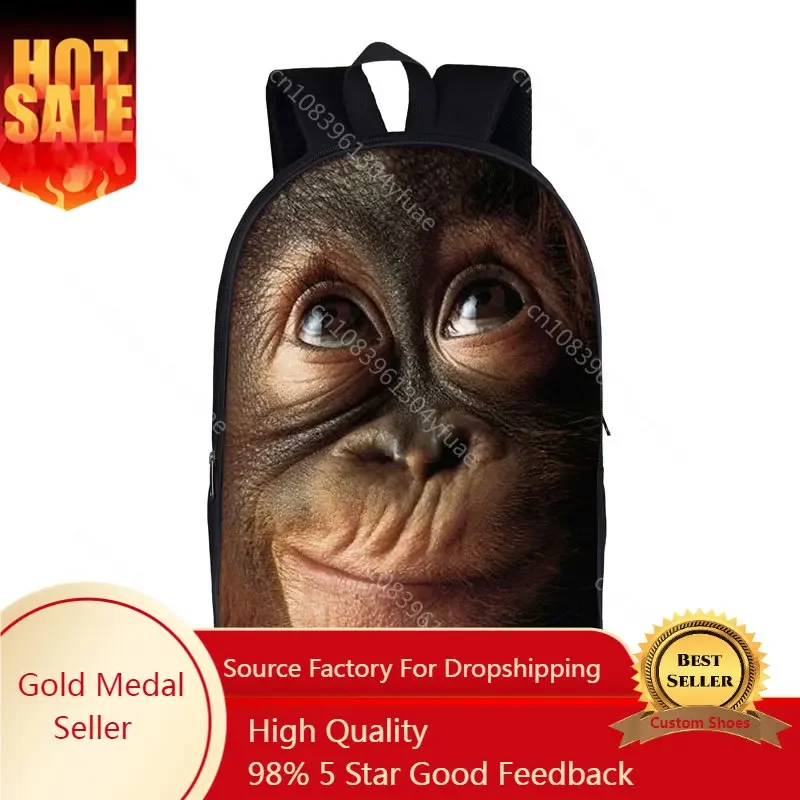 

Funny Orangutan / Monkey Middle Finger Print Backpack for Teenager Boys Girls Children School Bags Backpack Women Men Rucksack