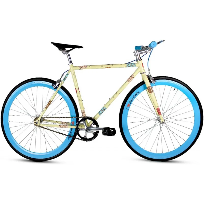 AQFixed Gear Single Speed - Perfect Urban Commuter Bicycle with Front Rear Brakes - Ideal for Teens and Adults