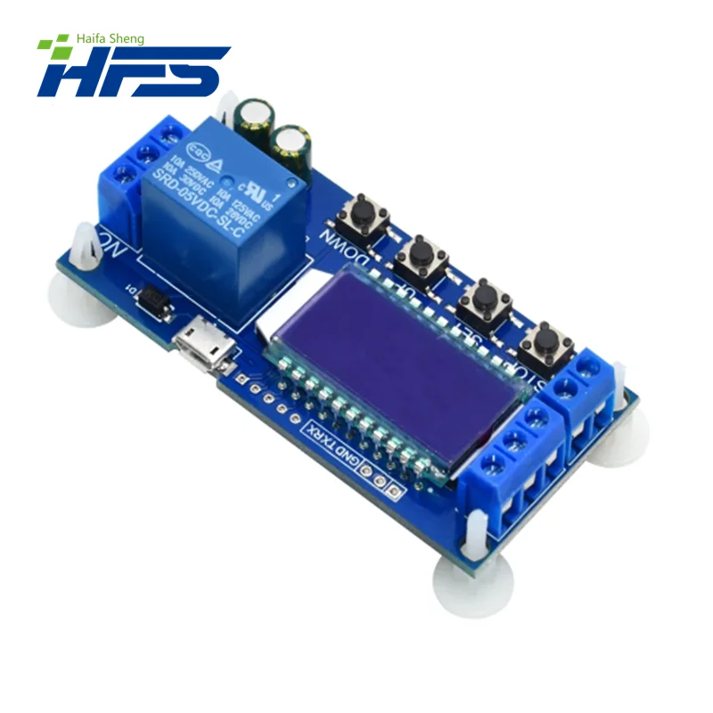 Micro Usb Digitaal Lcd Display Tijdvertraging Relaismodule Dc 6-30V Controle Multifunctionele Timer Schakelaar Trigger Cyclus XY-LJ02