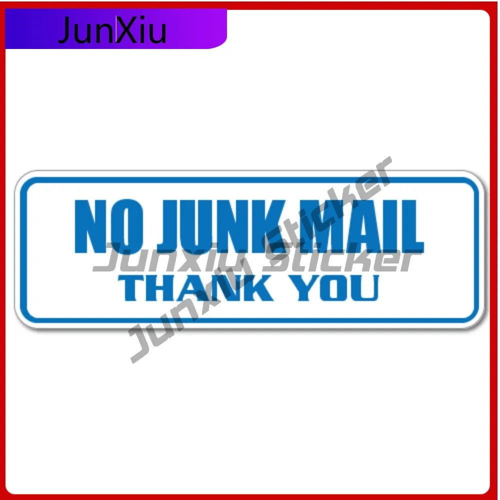 No Junk Mail Thank You Blue Sticker Decal Safety Sign Vinyl Cool Waterproof Car Laptop Window Bumper