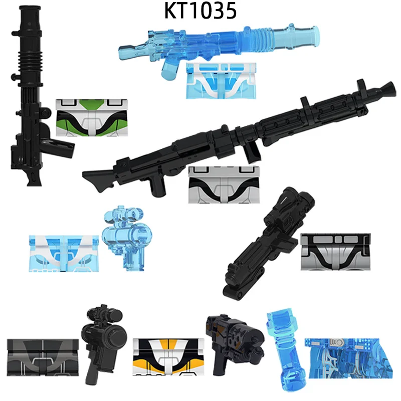Figurki akcji broń spodnie części do włosów Model bloki MOC zestaw klocków prezenty zabawki dla dzieci KT1035