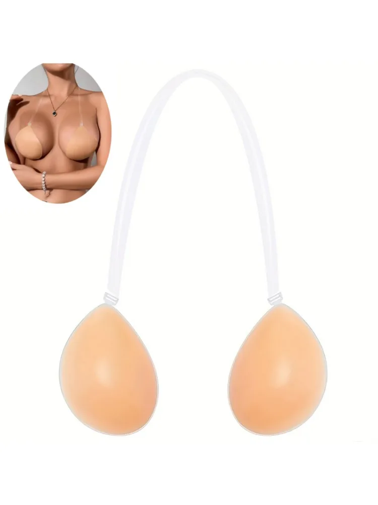 Soutien-gorge collant pour femmes, dos nu, robe de mariée, plongeant en Silicone, col en U profond, soutien-gorge adhésif, rehausseur de seins, sous-vêtements invisibles, couvre-mamelon