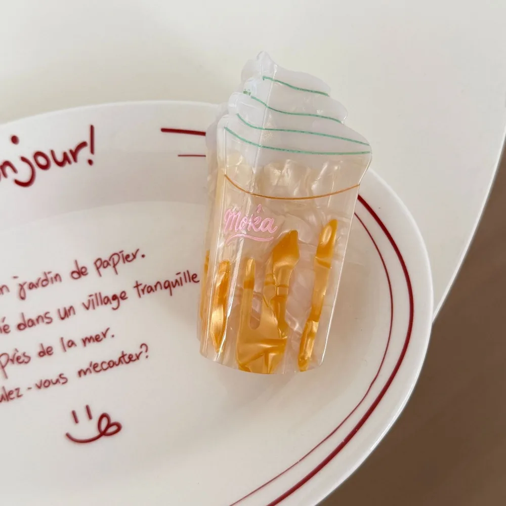 

Funny Coffee Cup Shaped Hair Clip Cartoon Hairpin Mocha Ice Cream Hair Claw Geometry Milk Tea Cup Acetic Acid Shark Clip Daily