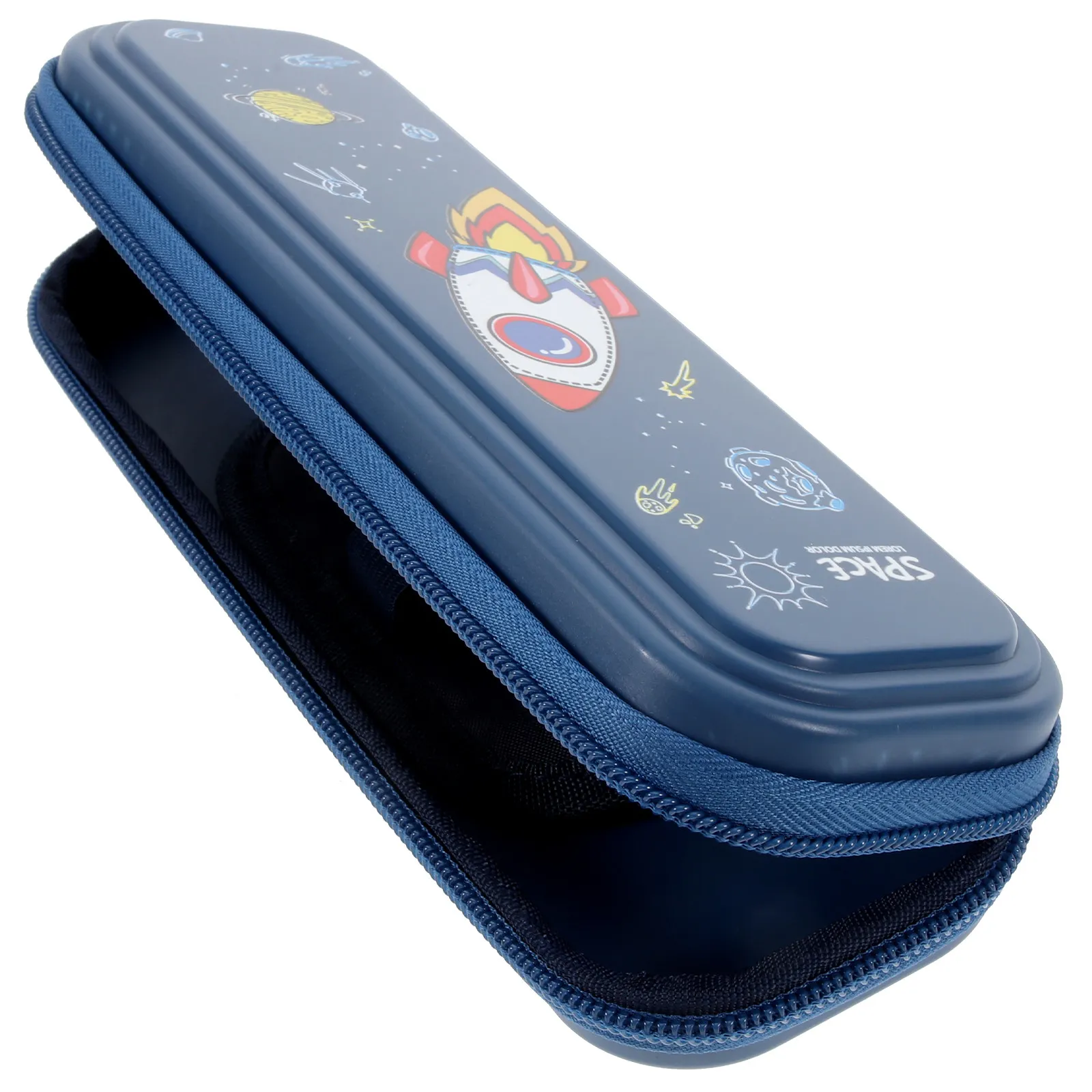 

3D Rocket Cartoon Pencil Bag Large Capacity Multi-Function Stationery Case Lightweight Wear-Resistant Pen Storage Organizer