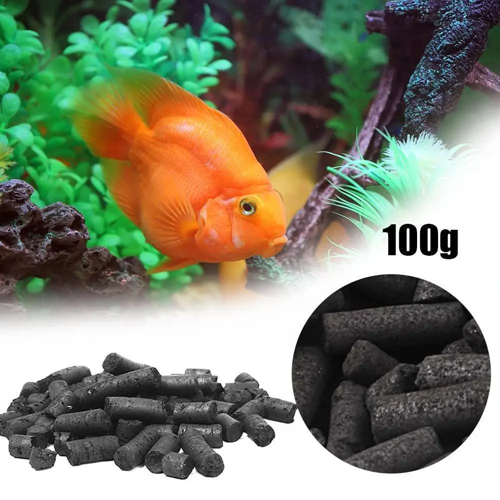 100g Fish Tank Filtration Products Activated Charcoal Carbon Pellets Aquarium Purification Filter For Fresh Water And Saltw B7T0