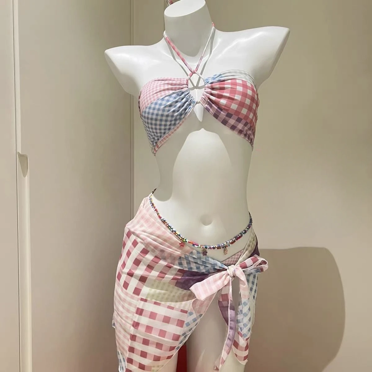 2026 Swimwear Beach Style Bikinis Beachwear Bathing Suit Sexy Lace-up Splicing Vintage Y2k Bikini Sets Holidays Swimsuit Women - Image 5