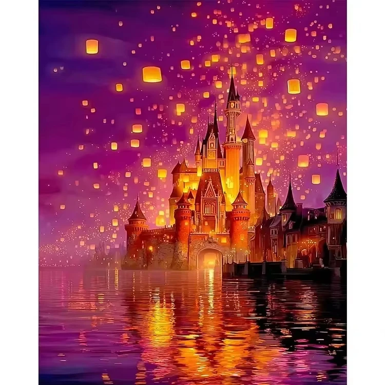 Home Decor Under 500 - Puzzle con Castello sotto Cielo Stellato