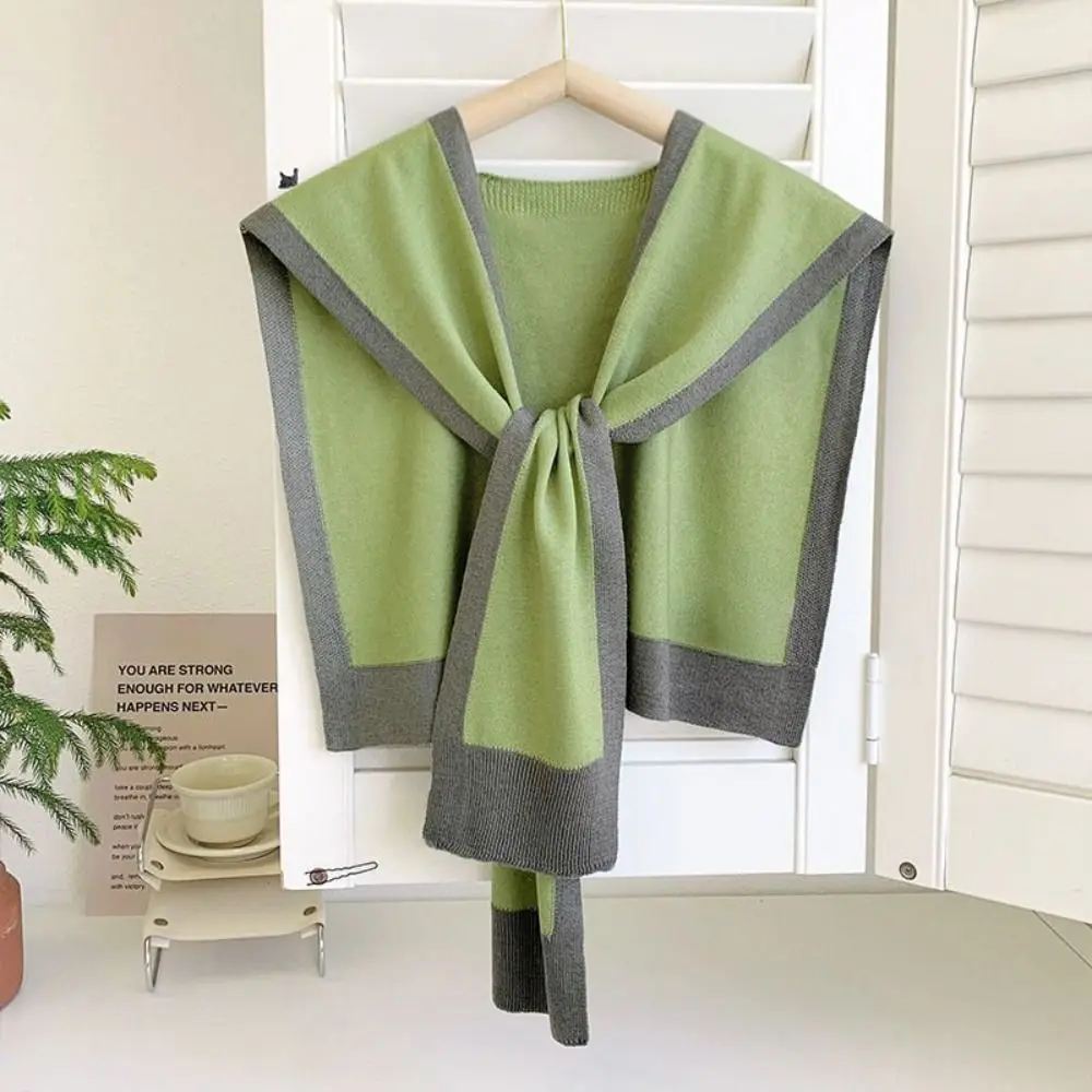 

Fashion Fiber Knitted Shawl Knitted Striped Fake Collar Lace Tie Keep Warm Detachable Collar Unisex