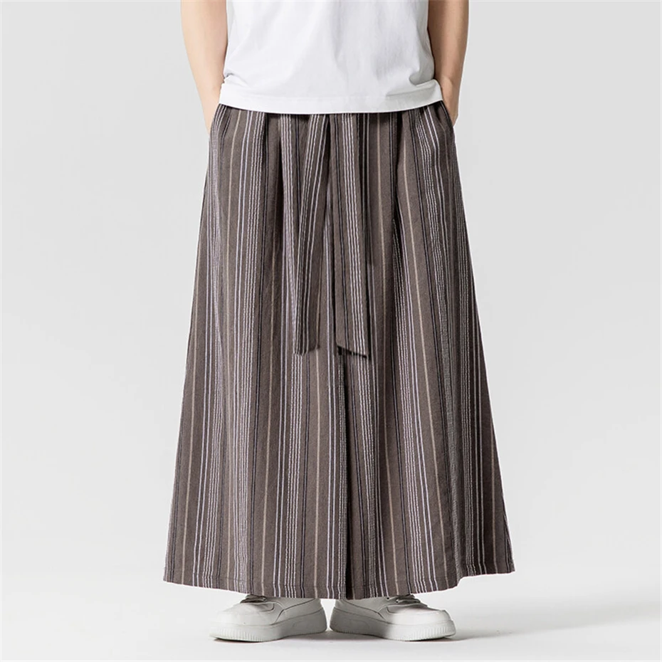 

Loose Wide-leg Pants Men Vintage Harajuku Stripes Pants Male Baggy Trousers Male
