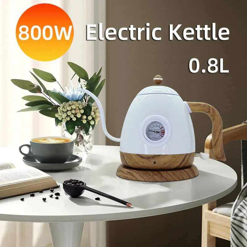 

0.8L Electric Kettle,Retro Hand Punch Coffee Pot,Long Mouthed Electric Teapot,800W Quickly Boiling Water,110V US,Food Grade