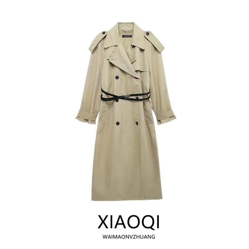 

Новинка! Женское пальто-ветровка свободного кроя средней длины с воротником, осенне-зимнее, базовое, для повседневной носки