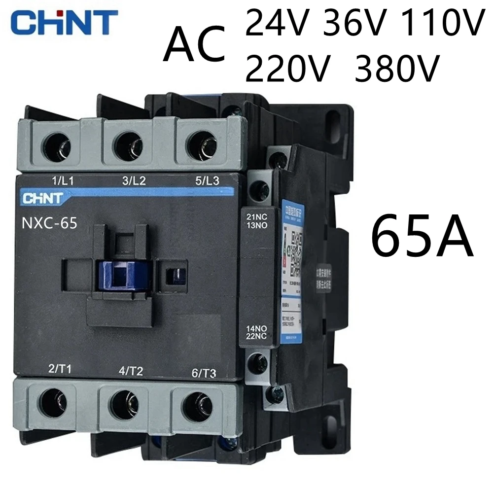 

CHINT NXC-65 AC Contactor NXC 65 65A 24V 36V 48V 110V 127V 220V 380V 415V 1NO 1NC