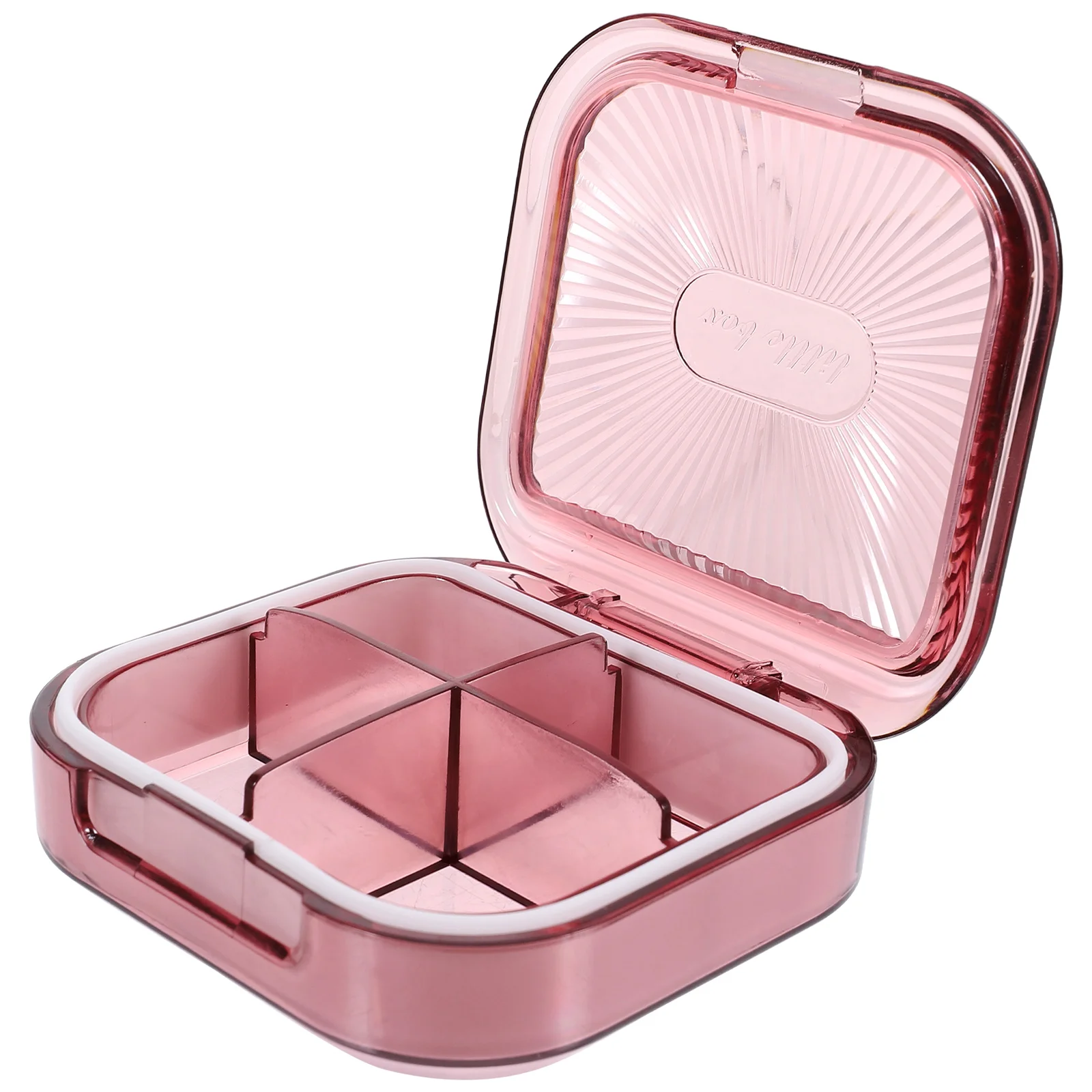 

Дорожная коробка для таблеток, маленькая 4-х отделений, синий портативный кошелек для хранения, компактный, легкий, герметичный, безопасный, ежедневный чехол для венеров