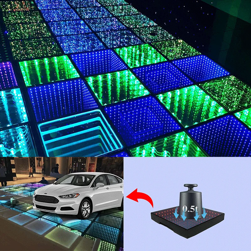 Newest High Brightness 3D LED Tiles  LED Dancing Floor  Dance Floor 3d Mirror Star Dance Floor for Disco DJ Stage Bar Night Club