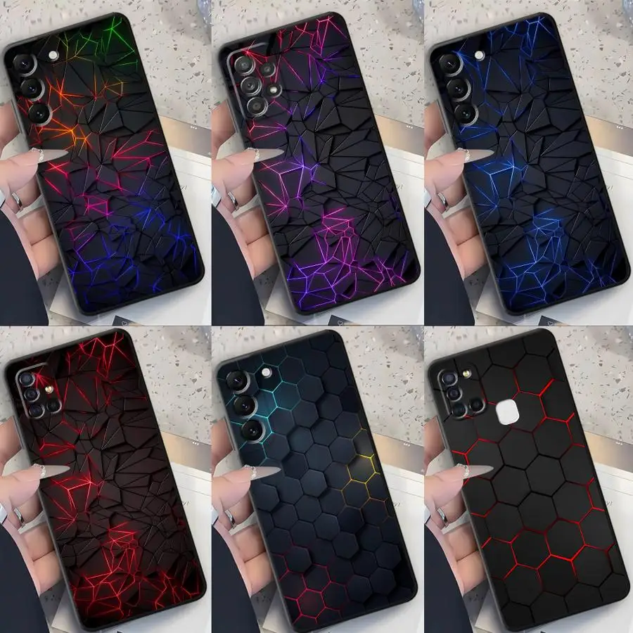 Phone Cover Case for Samsung Galaxy A34 A16 A15 A51 A11 A12 A22 A52 A24 A36 A26 A35 A13 A14 Blue Gradient Design