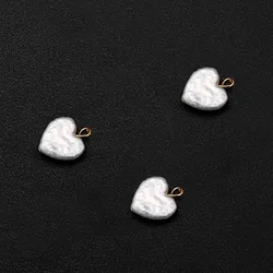 5Pcs/lot New Style Stainless Steel Freshwater Pearl Heart Charms For Jewelry DIY Making Pearl Heart Pendant Accessories