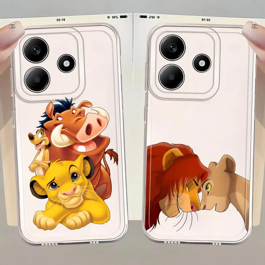 Funda para Xiaomi Redmi Note 9 10 11 Pro 14C 12S 10Lite 9S 13C 10S A4 11S 12 13 14 Pro Plus funda suave Disney Rey León lindo