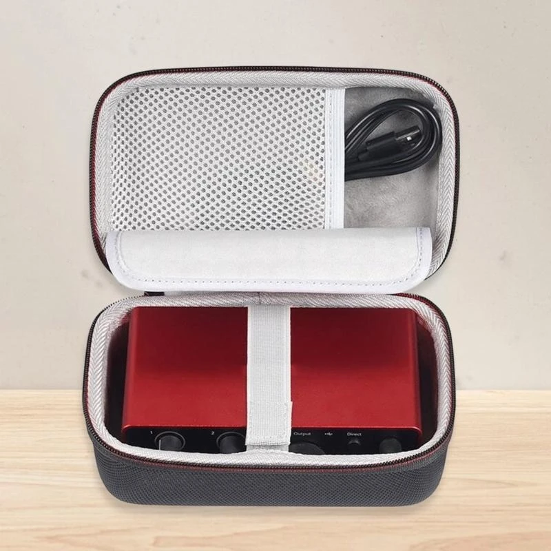 Bolsa dura EVA para Focusrite Scarlett 3/4 Audios Interfaces Estuche transporte a prueba golpes con caja almacenamiento