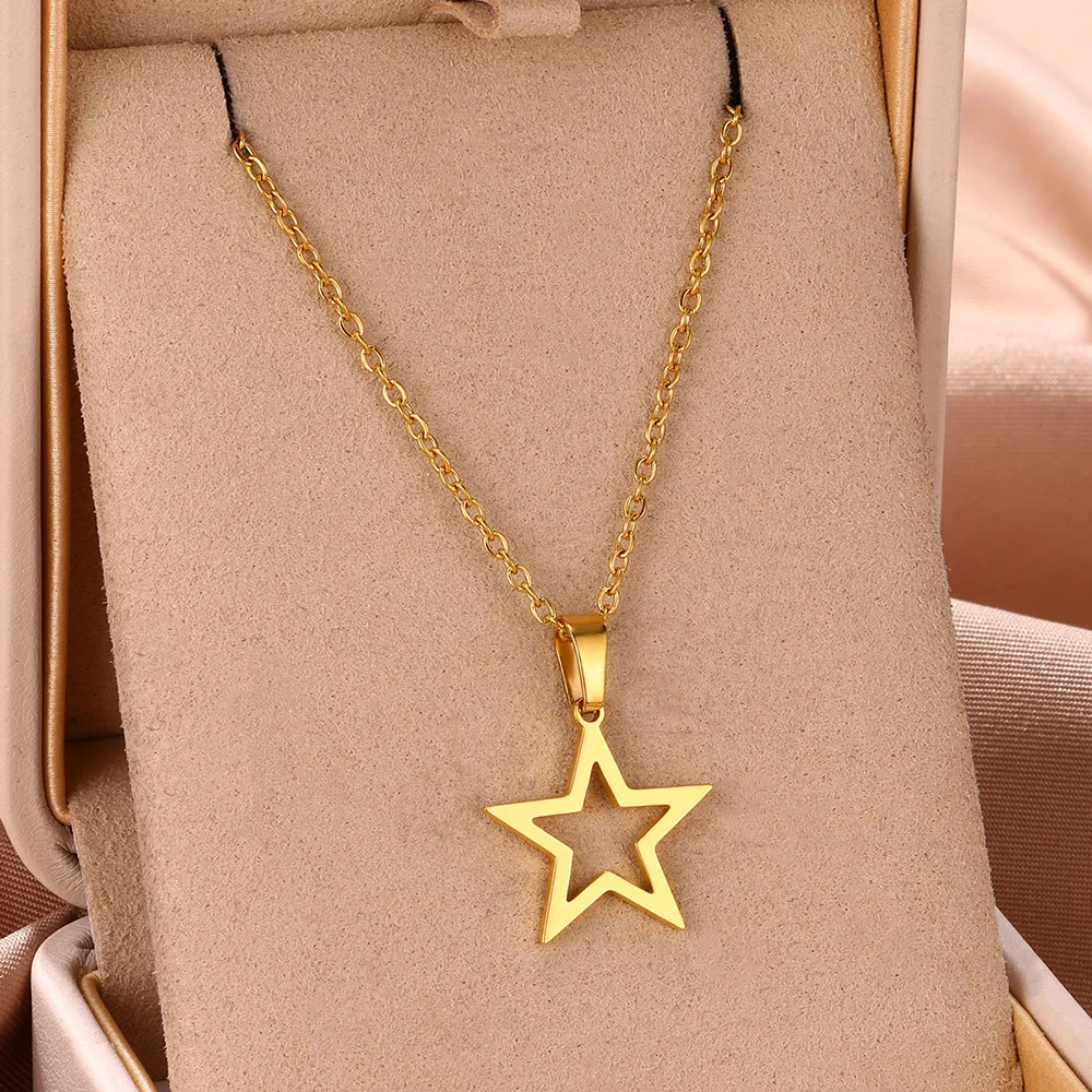 Fashion Starfish Necklaces For Women Gold Color Stainless Steel Necklaces Waterproof Summer Boho Jewelry  Choker Bijoux Femme