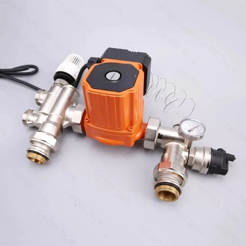 XF021 Mixing Unit without Pump Control Group connected to distribution manifold used in Underfloor Heating