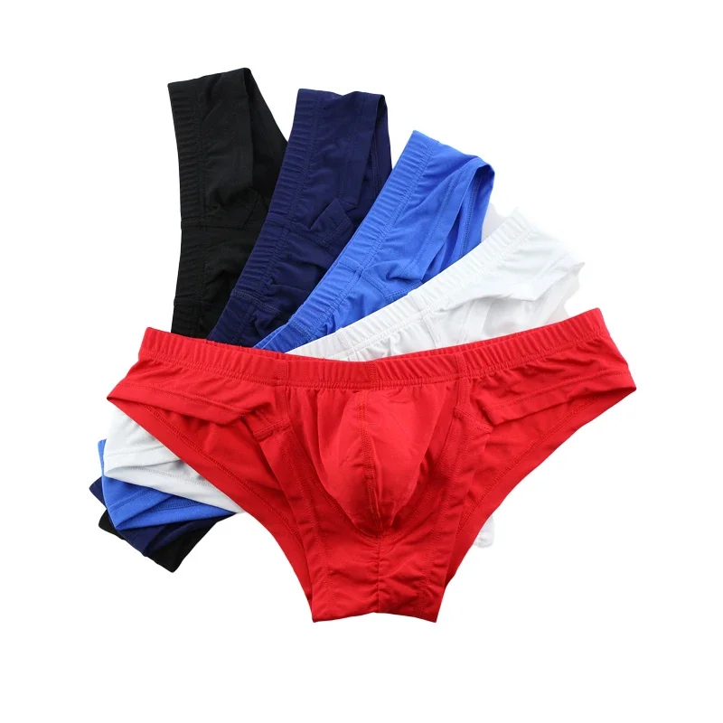 

5PCS Sexy Men's Underwear Nylon Briefs One-piece Ice Silk Men's Briefs Low Waist Shorts Men Elastic Underpants Male Pantes