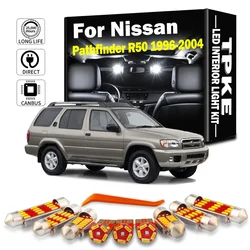 TPKE 14Pcs LED Interior Reading License Plate Light Kit For Nissan Pathfinder R50 1996- 2000 2001 2002 2003 2004 Car Accessories