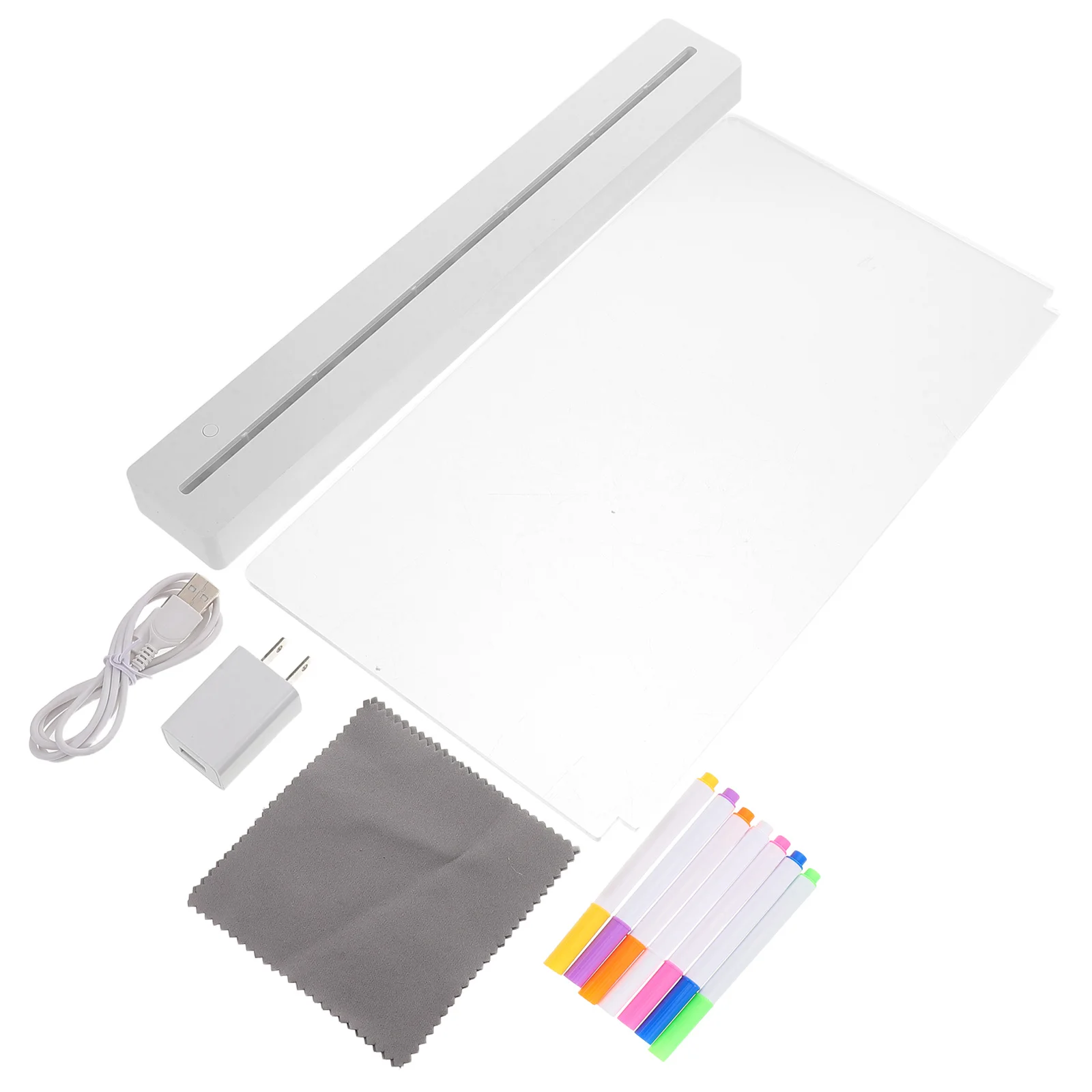 1 ensemble de panneaux lumineux LED en acrylique Transparent, panneau d'affichage effaçable à sec Rechargeable pour Restaurant café Bar Menu rappel veilleuse